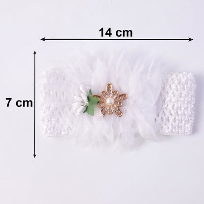 Cute Soft Elastic Floral Baby Headband Stylish Stretchable Hair Band (1 Pc)