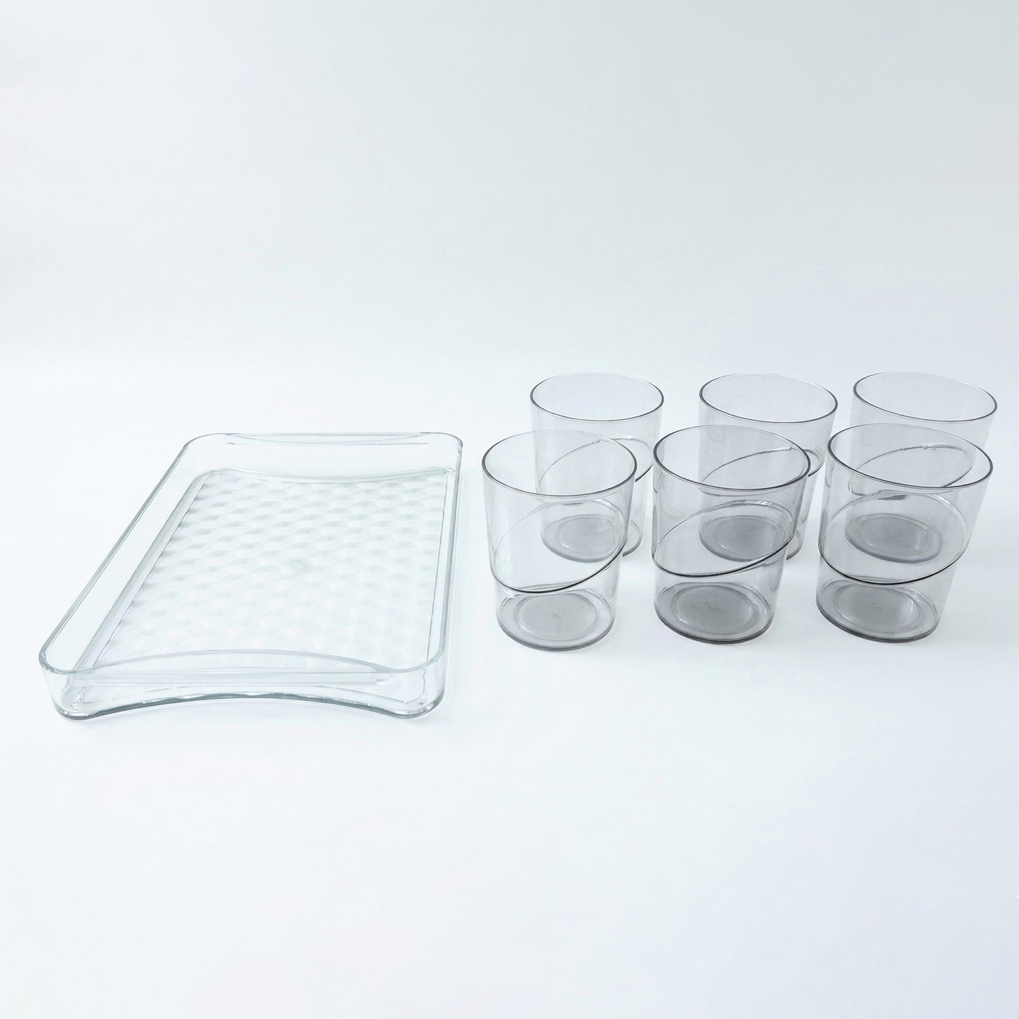 Premium Glass Serving Set (6 Glass With 1 Tray)