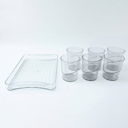 Premium Glass Serving Set (6 Glass With 1 Tray)