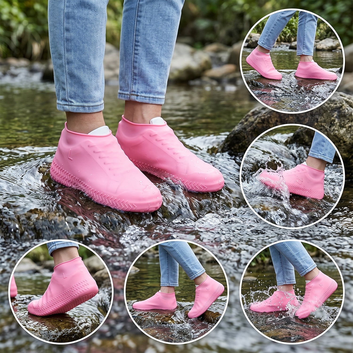 Large Size Reusable Waterproof Shoe Cover Silicone Rain Protector (1 Pair)