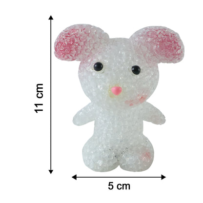 Cartoon mouse-shaped LED night lamp with crystal texture, emitting a warm glow, perfect for kids' bedrooms.