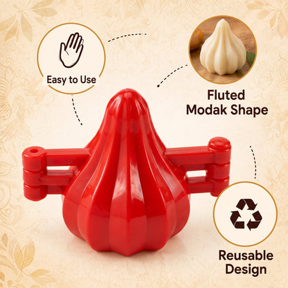 Wukusy plastic modak maker mould set for homemade sweets, Ganesh Chaturthi, includes four molds for traditional Indian confections