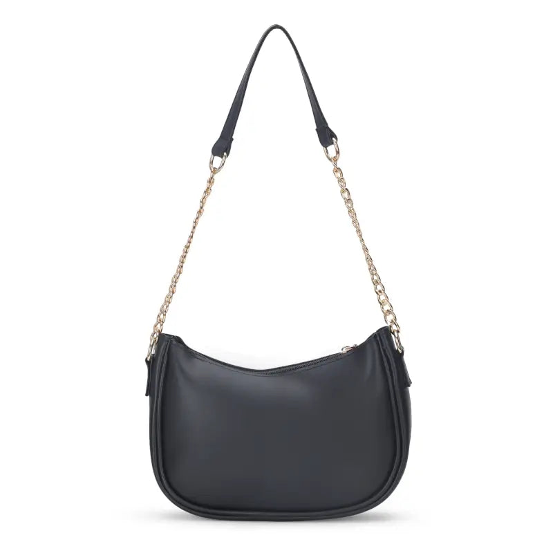 Small Classic Chain Shoulder Bag Black | Vegan Leather Women & Girl's Handbag