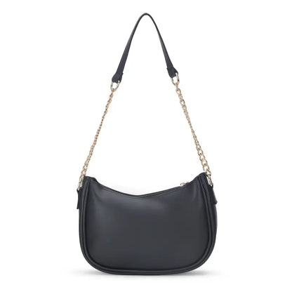 Small Classic Chain Shoulder Bag Black | Vegan Leather Women & Girl's Handbag