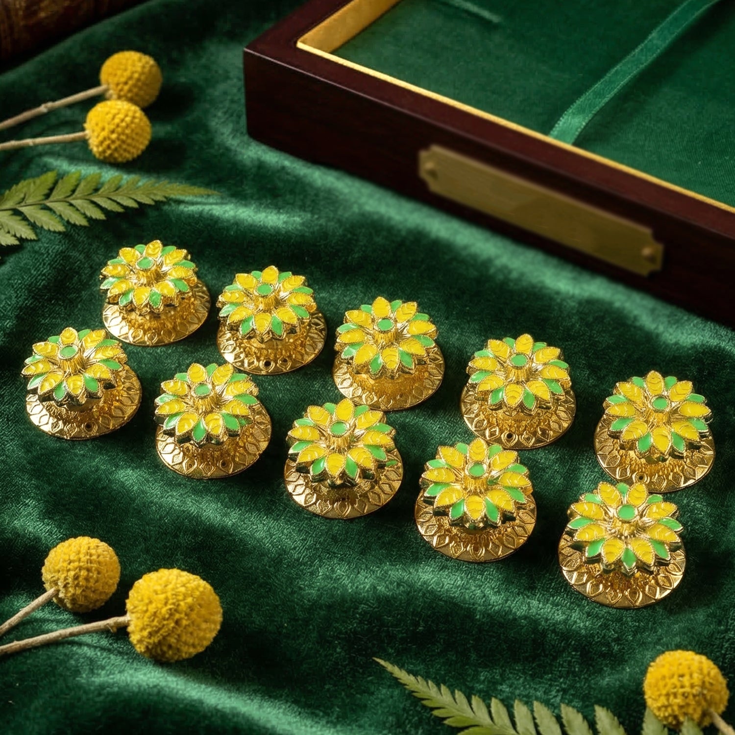 Decorative Kankavati Kumkum Storage Set (10 Pc Set Mix Design)