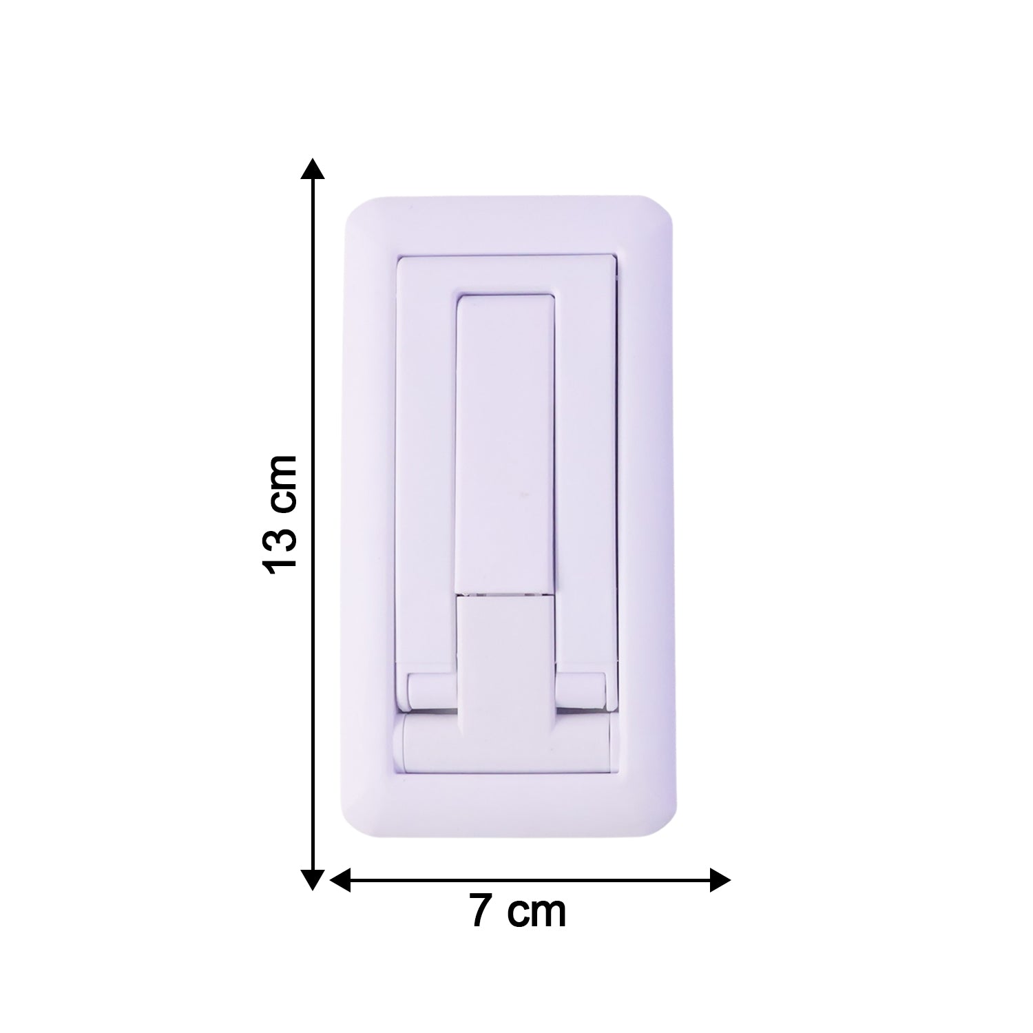 Wukusy foldable plastic mobile phone holder stand on a desk, adjustable angle for office use, compact and portable design
