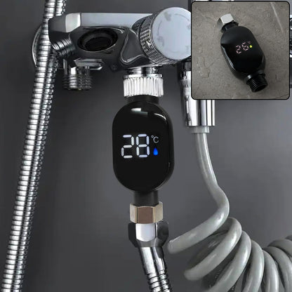 Digital Shower Thermometer With Led Temperature Display For Bathroom Use (1 Pc)