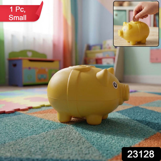 Wukusy small piggy bank coin saving box with a cute pig design, made for children to save coins and money.