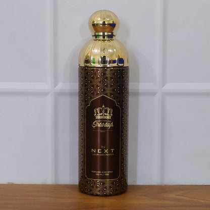 Wukusy Next Shandaar Shandiya premium perfumed body spray 200ml bottle with floral and fresh scent design