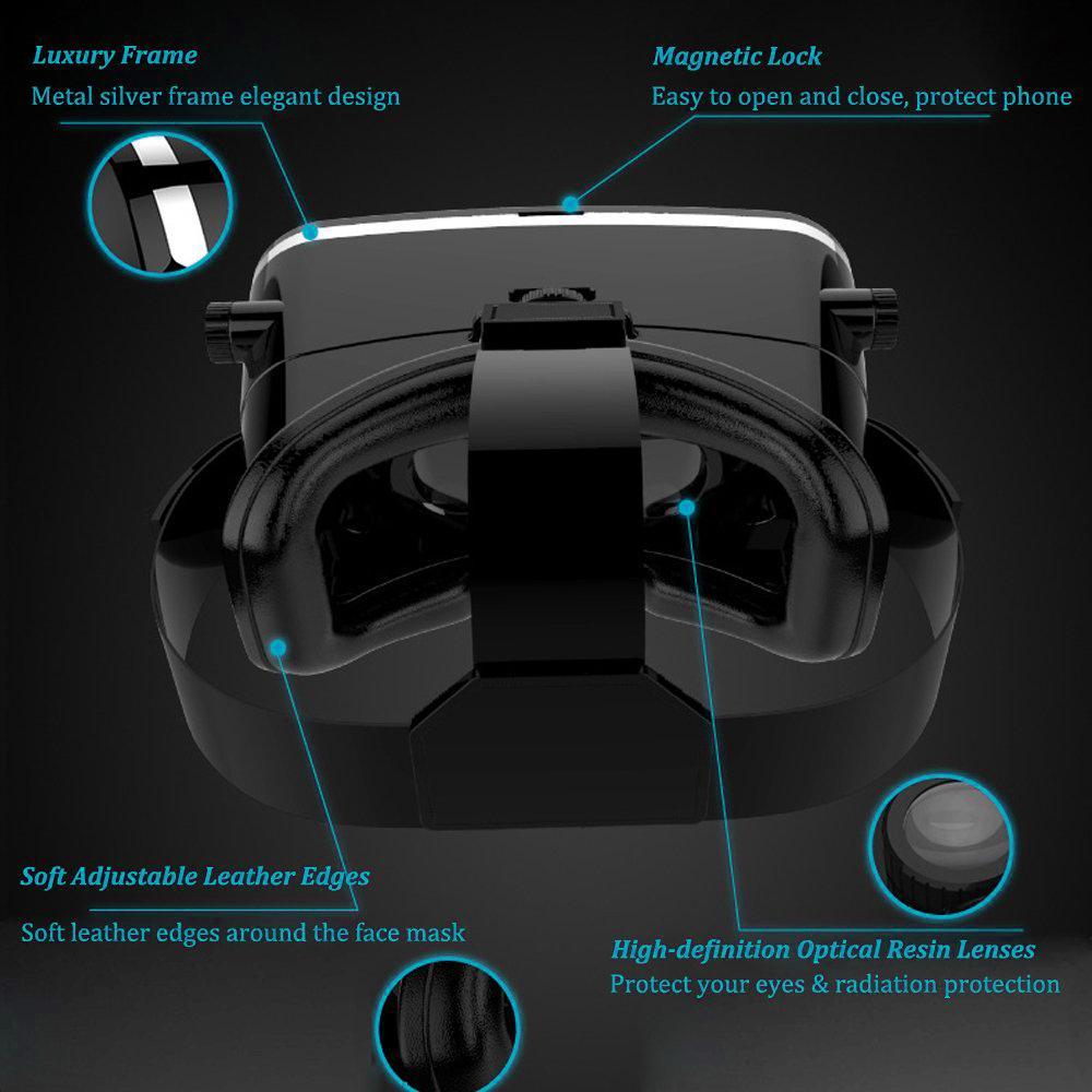 Wukusy 1447 VR Pro virtual reality 3D glasses headset with adjustable straps and immersive lens display.