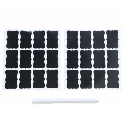 Fancy Shape Chalkboard Sticker Labels With Marker Pen Jar Labels (1 Set)