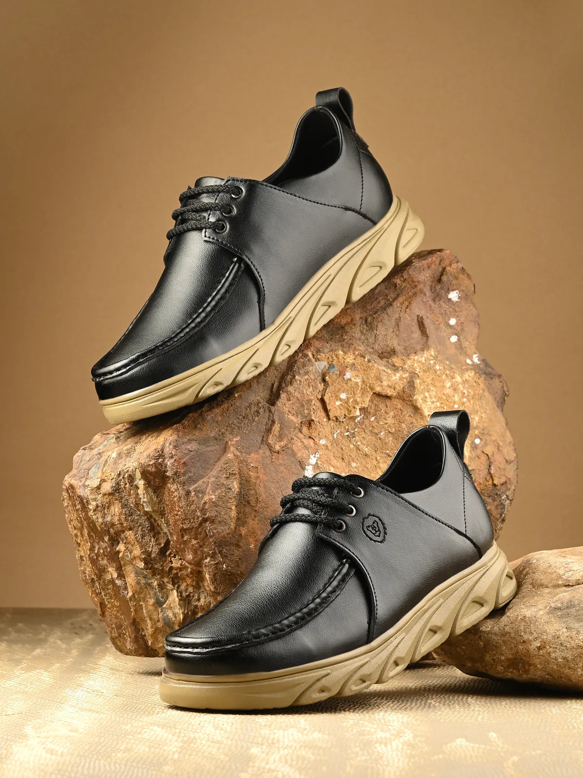KASTAVA Casual Shoes Black Lace Up Sneakers For Men (Black): Size-10