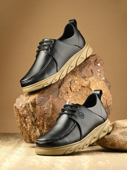 KASTAVA Casual Shoes Black Lace Up Sneakers For Men (Black): Size-10