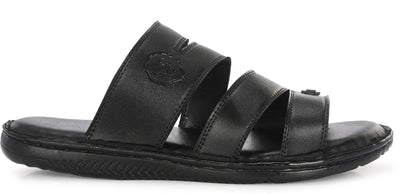 Black Synthetic Cushioned Comfortable Men Sandals: Size-10