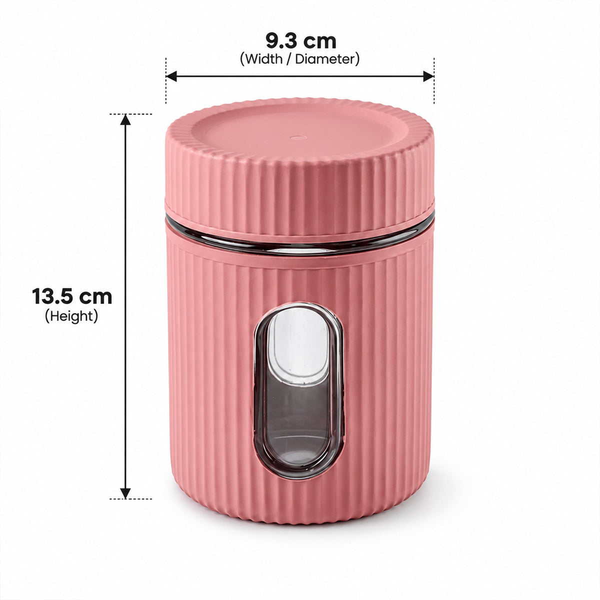 Wukusy plastic storage container with 750ml capacity, transparent window, and screw lid for kitchen organization.