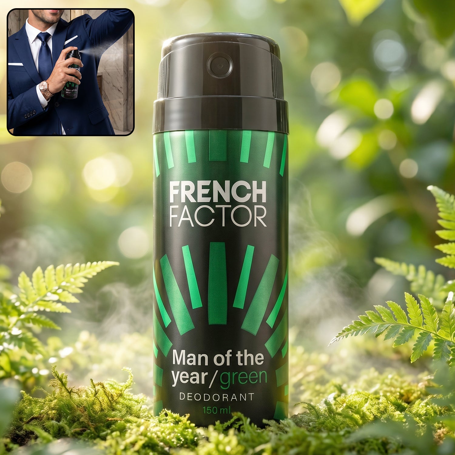 French Factor Man Of The Year Green Body Spray (1 Pc 150 Ml)