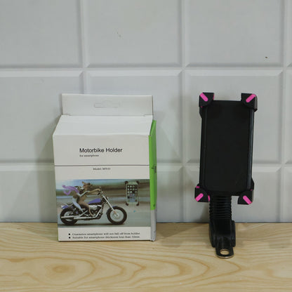 Plastic Bicycle Phone Holder Bike Mirror Mount With Flexible Arm (1 Pc)