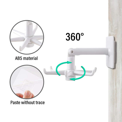 4644 360 Rotating Folding Hook Self-adhesive Waterproof Wall Mounted Hook
