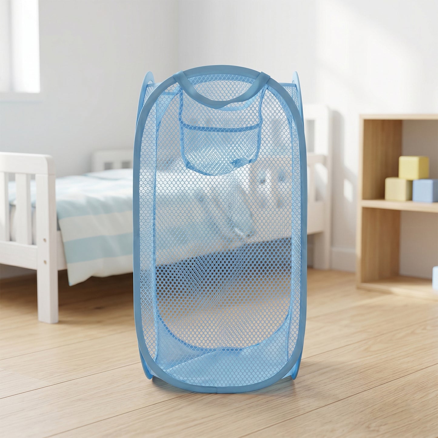 Large Mesh Pop Up Laundry Basket Clothes Storage Hamper (1 Pc 54x30cm)