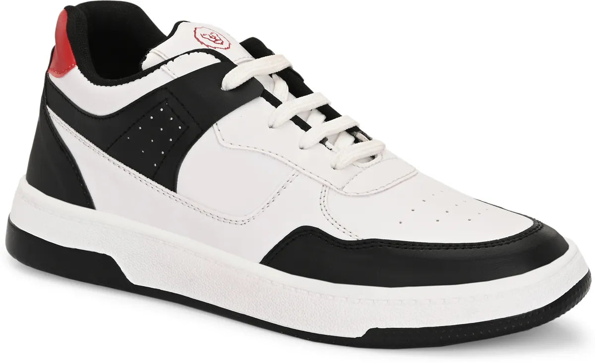 KASTAVA Premium Everyday Egde Casual Sneakers For Men (Black-Red): Size-10