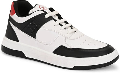 KASTAVA Premium Everyday Egde Casual Sneakers For Men (Black-Red): Size-10