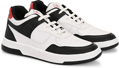 KASTAVA Premium Everyday Egde Casual Sneakers For Men (Black-Red): Size-10