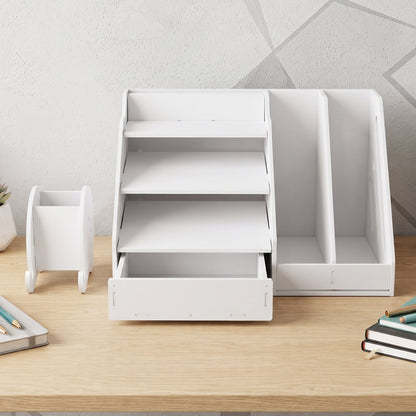 Multifunctional Desk Organizer Storage Cabinet With Drawer File Rack (1 Set)