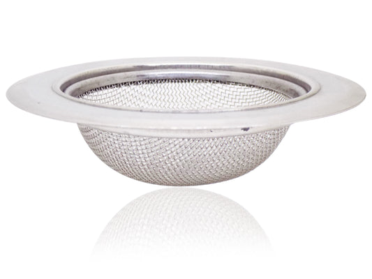 Small stainless steel sinkwash basin drain strainer by Wukusy, with fine mesh to catch debris and prevent clogs.