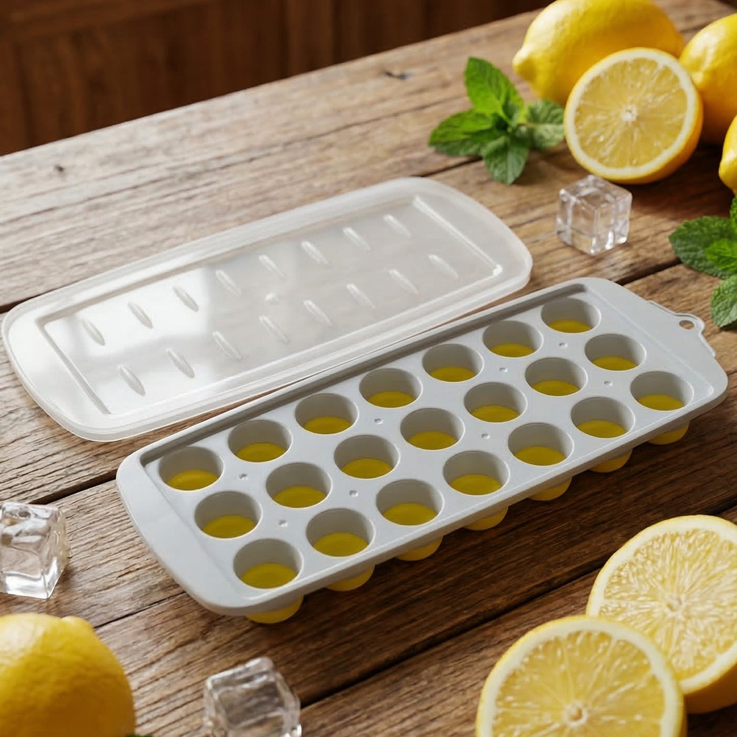 Round Ball Ice Cube Tray With Lid 21 Grid Ice Mold Tray (1 Pc)