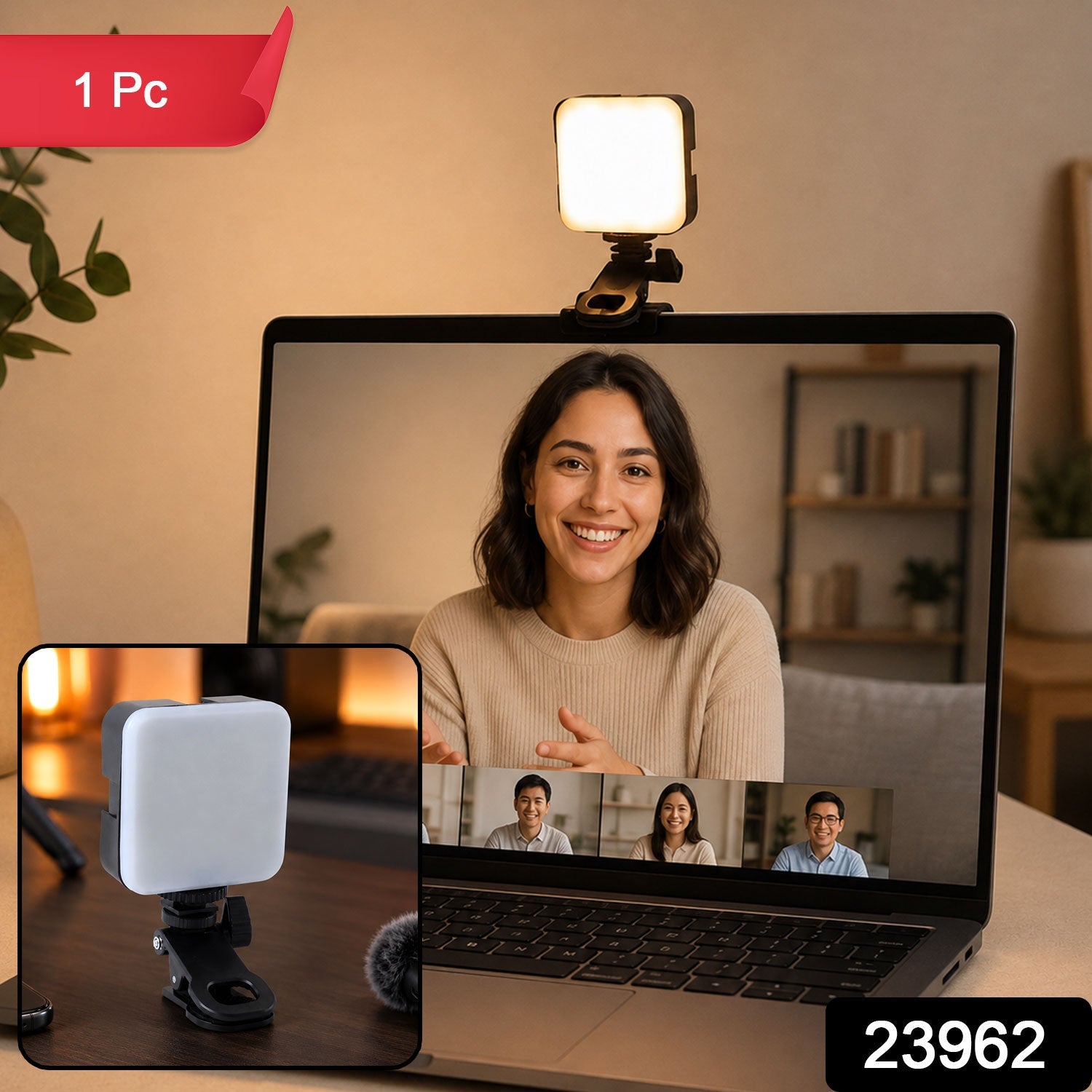 Portable Rechargeable Rgb Camera Led Light With Clip Mount For Content Creation