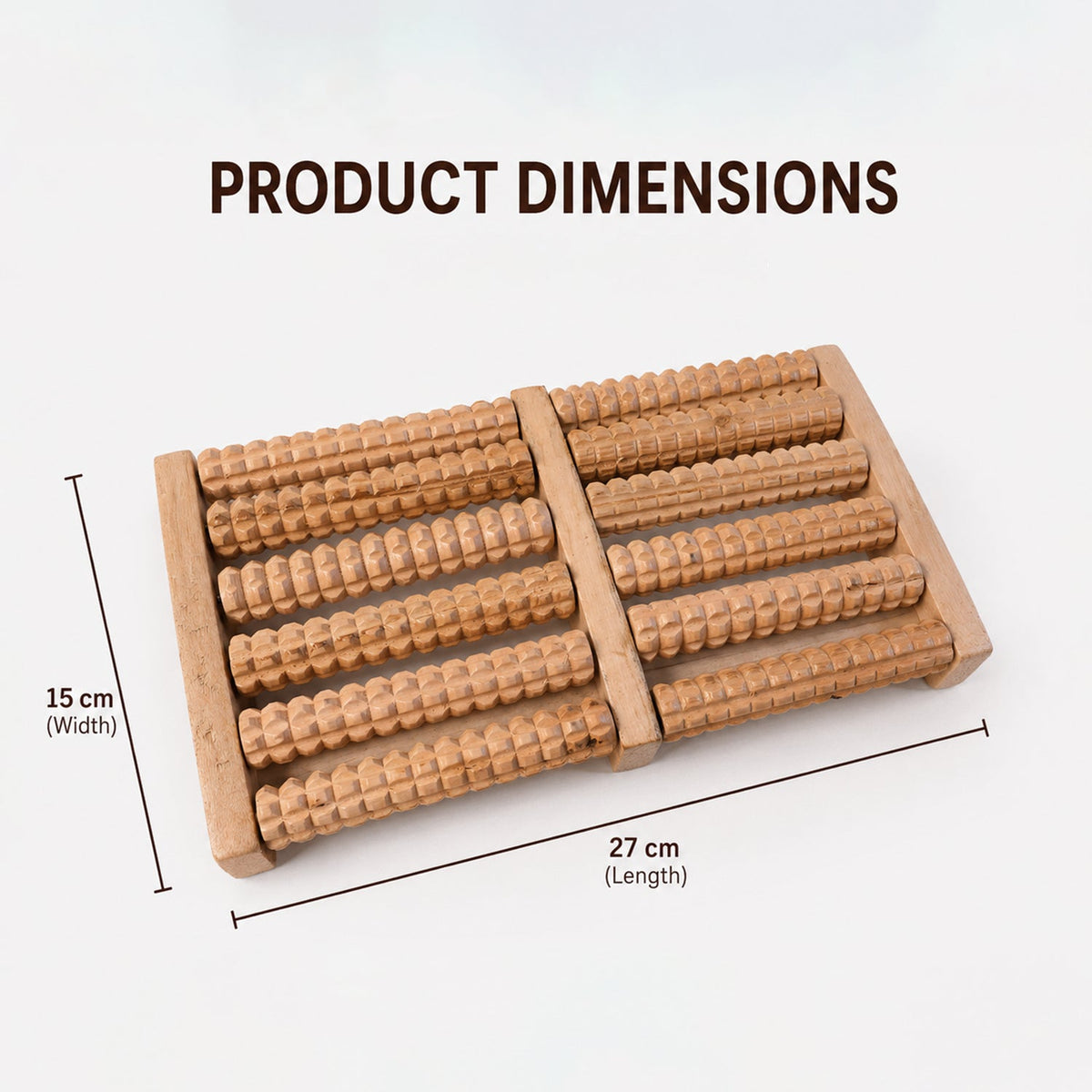 Manual Wooden Dual Foot Roller Massager With Textured Rollers For Home (1 Piece)