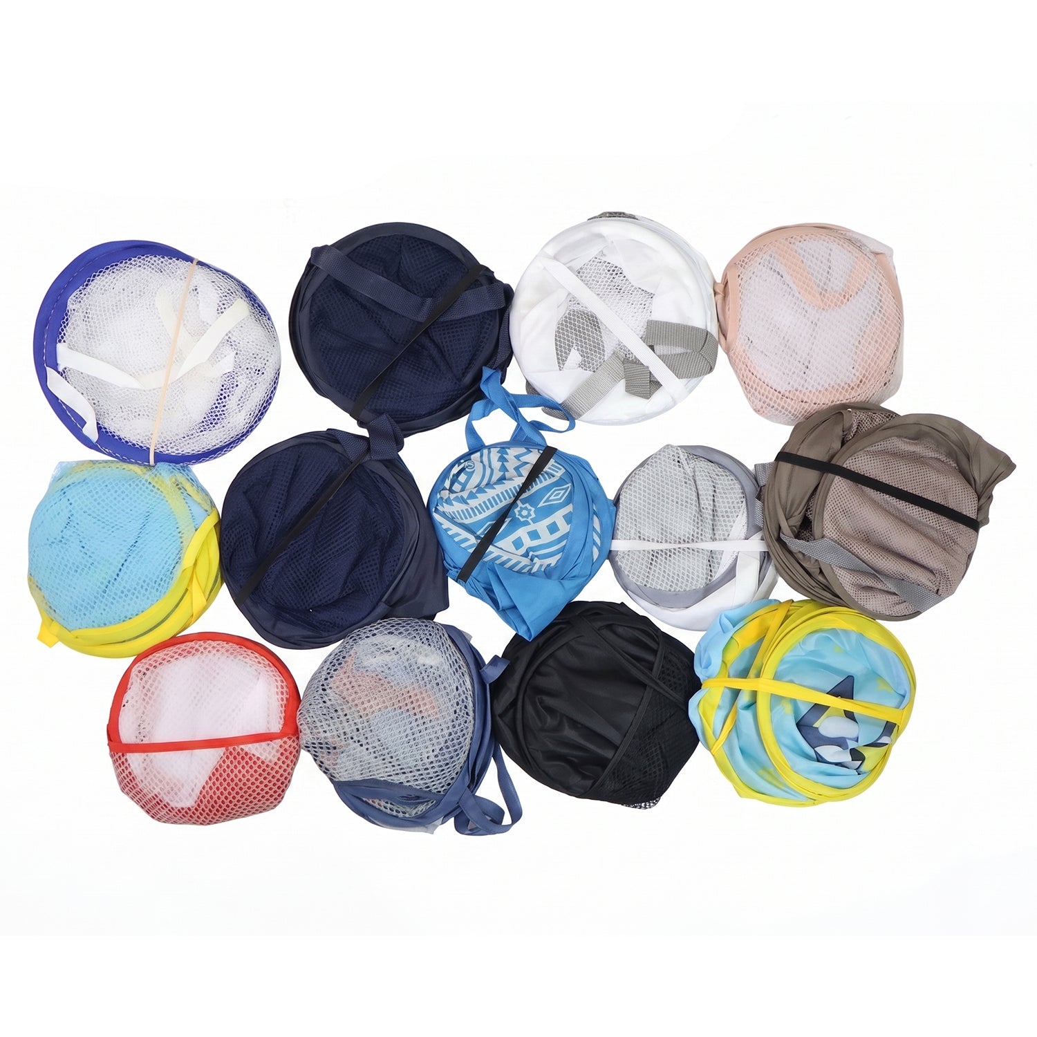 Foldable Mesh Laundry Basket Clothes Storage Bag (1 Pc Mix Design  Size)