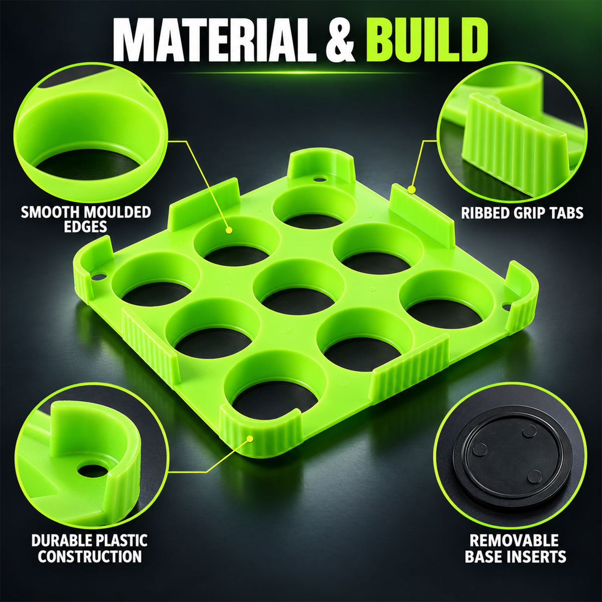 Wukusy 9-cavity cutlet and aloo tikki maker mould with removable base inserts