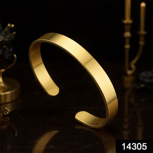 Elegant Gold Finish Open Cuff Bracelet Kada (1 Pc)