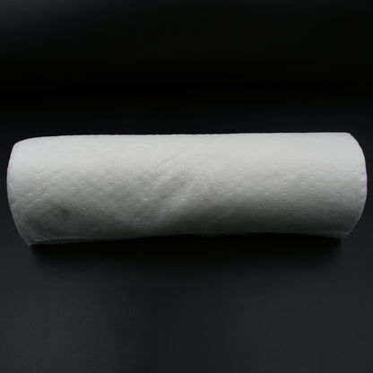Wukusy non-woven reusable kitchen tissue roll with printed design, 30 washable, oil-absorbing paper towels for cleaning and wiping.