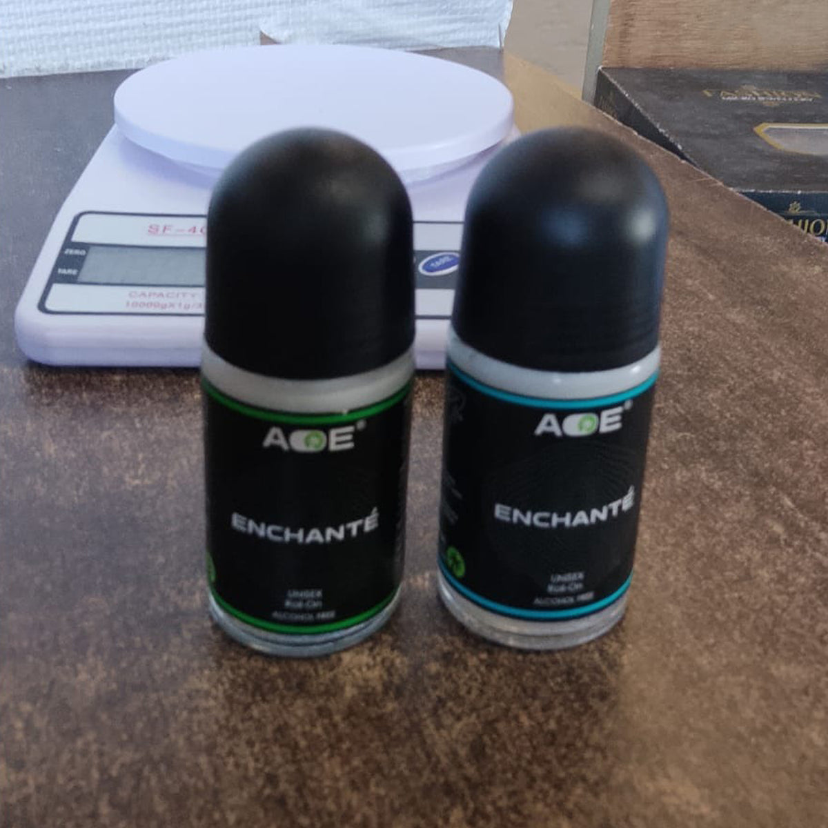 Wukusy Aoe Premium Long Lasting Unisex Roll-on Deodorant with green fragrance, 50ml bottle, shown with the product and packaging.