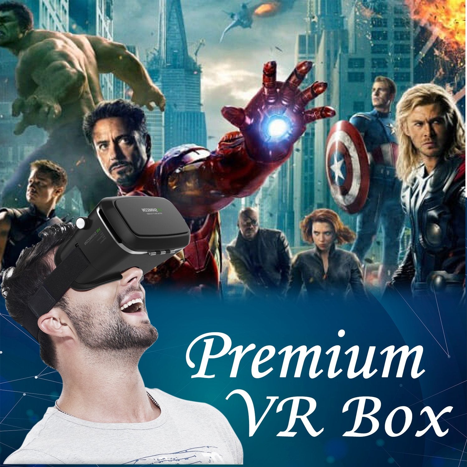 Wukusy 1447 VR Pro virtual reality 3D glasses headset with adjustable straps and ergonomic design for immersive gaming and video experience.