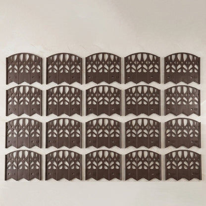 Wukusy decorative plastic garden fence border set with colorful curved panels for lawn, yard, and flower beds.