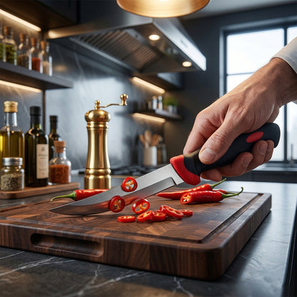 Stainless Steel Kitchen Utility Knife With Ergonomic Grip Handle (1 Pc)