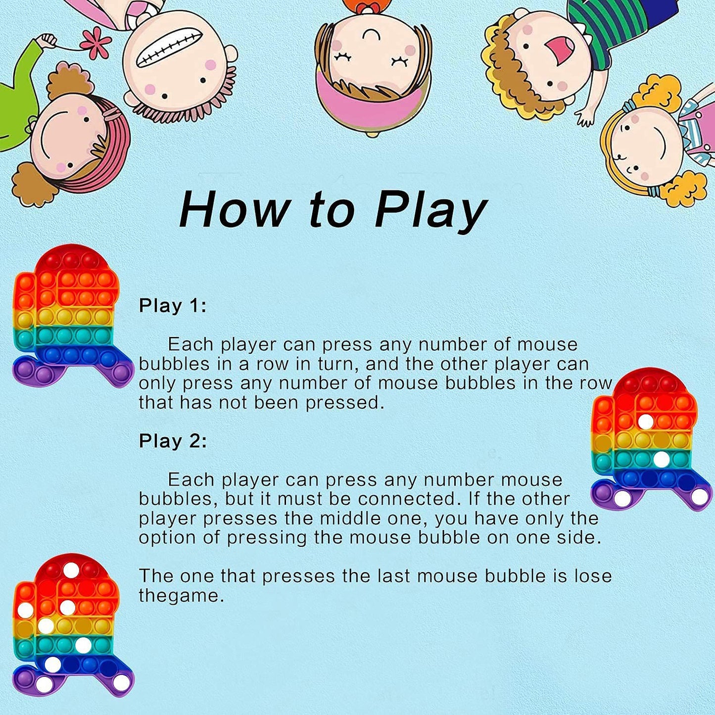 Wukusy Among Us running fidget toy for kids and adults, colorful toy used for playing and entertainment.