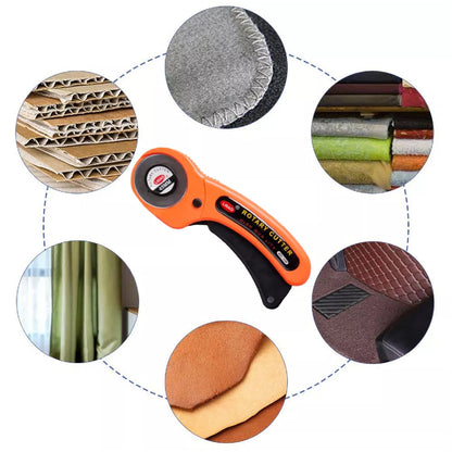Wukusy 9048 Manual Sewing Roller Cutter Rotary Blade, hardware tool with sharp cutting blade for fabric and material trimming.