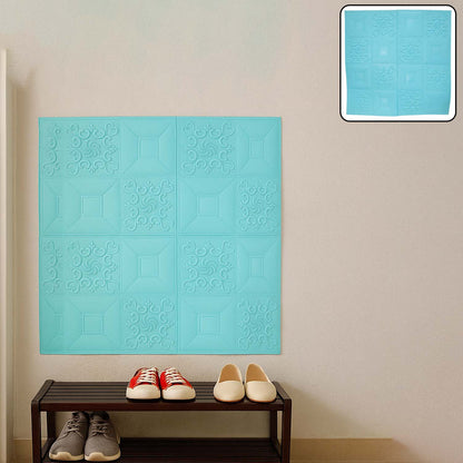 3D foam wallpaper sticker panel by Wukusy, 70x70 cm, showing textured geometric design for wall decoration.