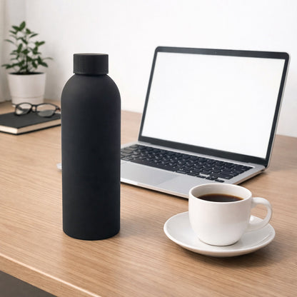 Stainless Steel Double Wall Vacuum-insulated Drink Water (Black  500 Ml Approx)