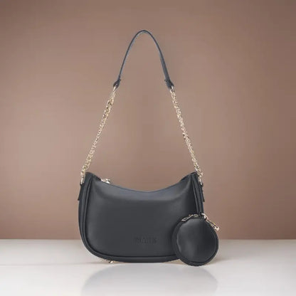 Small Classic Chain Shoulder Bag Black | Vegan Leather Women & Girl's Handbag