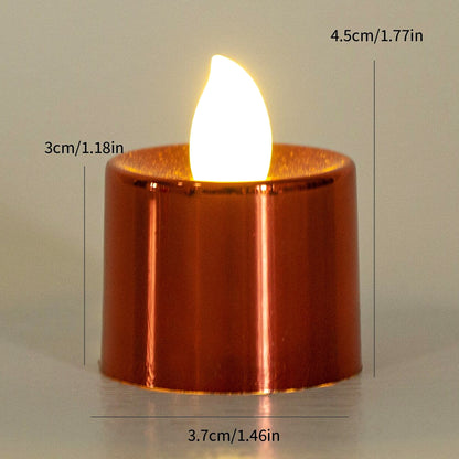 Set of 24 Wukusy LED plastic tea light candles, ideal for home decor and electrical lighting, with a realistic candle flame appearance.