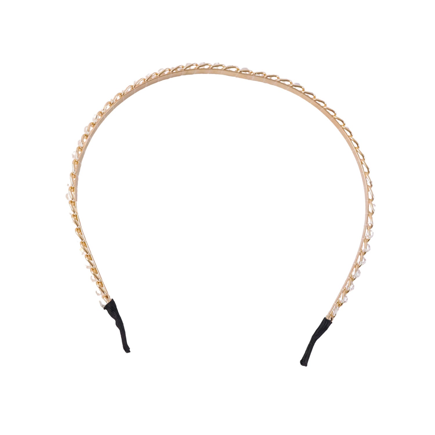 Elegant Crystal Studded Metal Hair Band (1 Pc)