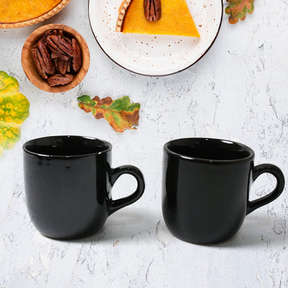 Wukusy 4-piece ceramic tea cup set includes mugs, serving bowl, and milk cup with handles for coffee, tea, and breakfast drinking.