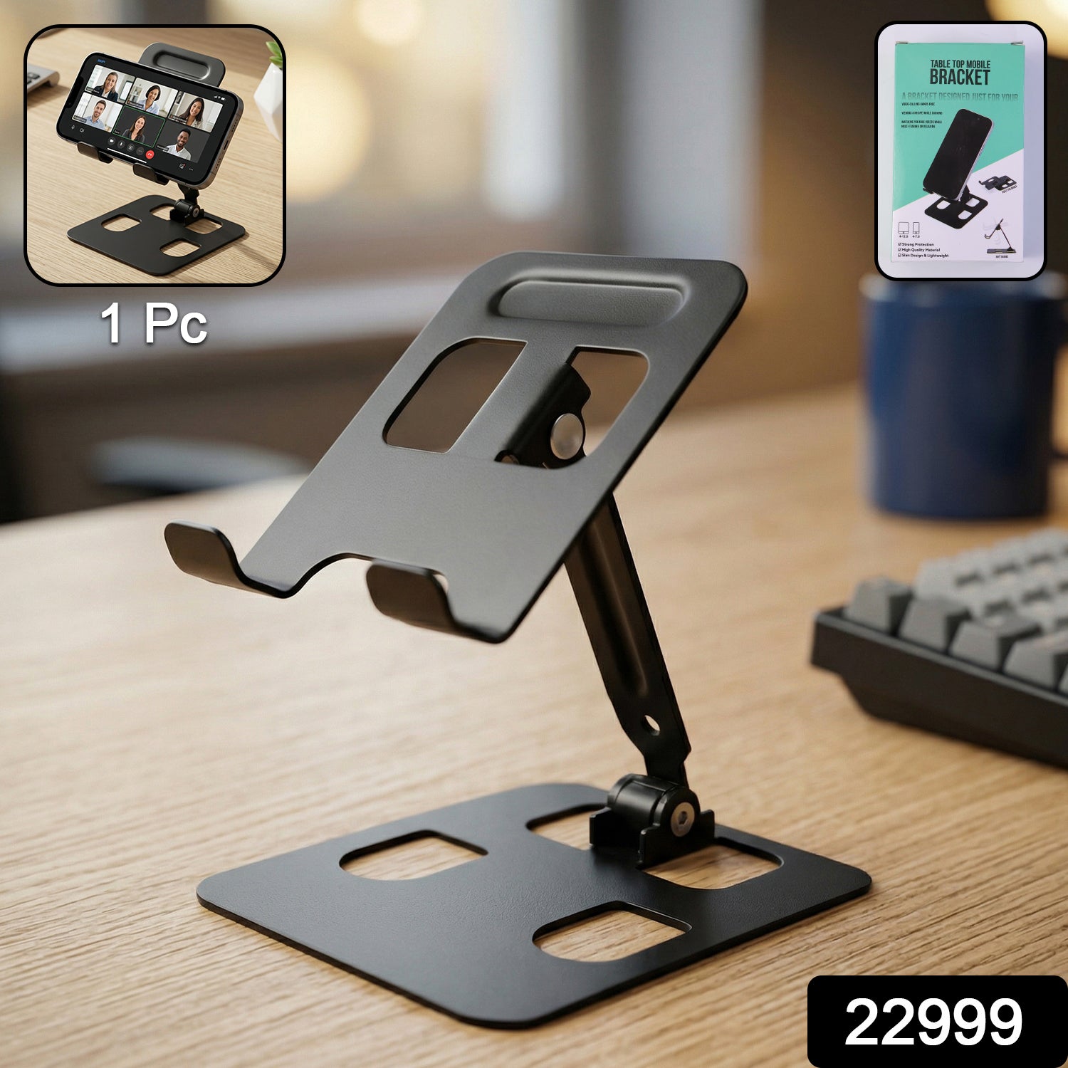 Adjustable Metal Table Top Mobile Stand (1 Pc)