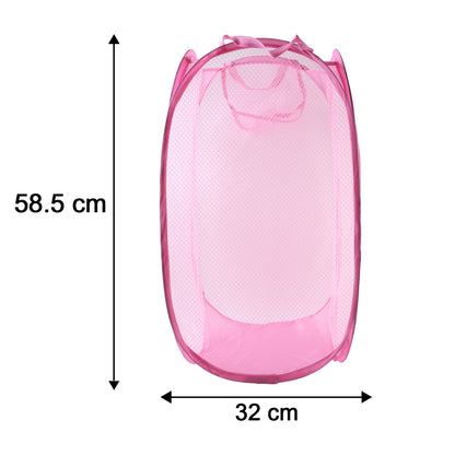 Foldable Mesh Laundry Basket Lightweight Clothes Hamper (1pc 32x32x58cm)