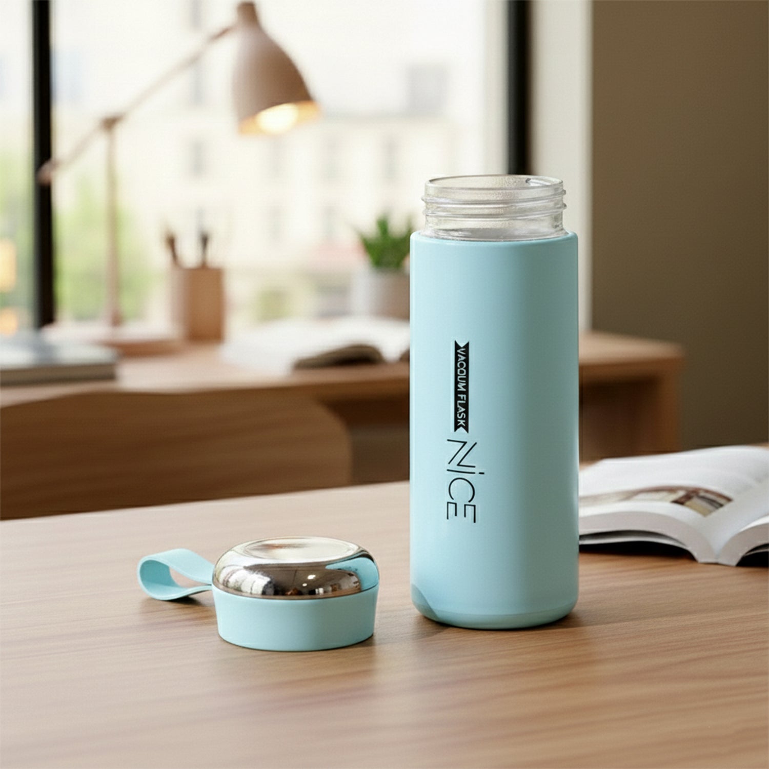 Leak Proof Glass Water Bottle (1 Pc)